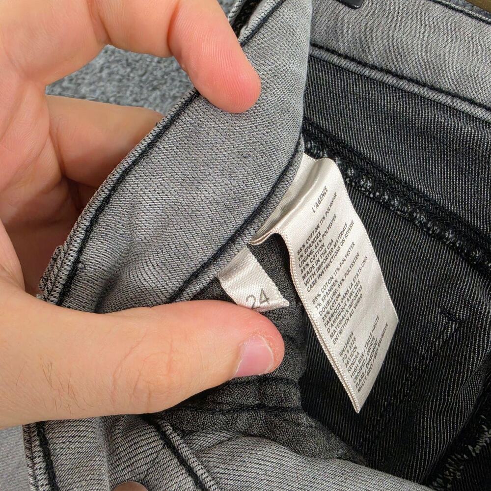 L Agence Jeans 24 Kendra High Rise Cropped Flare Grey Denim Casual Chic Work - Picture 6 of 13